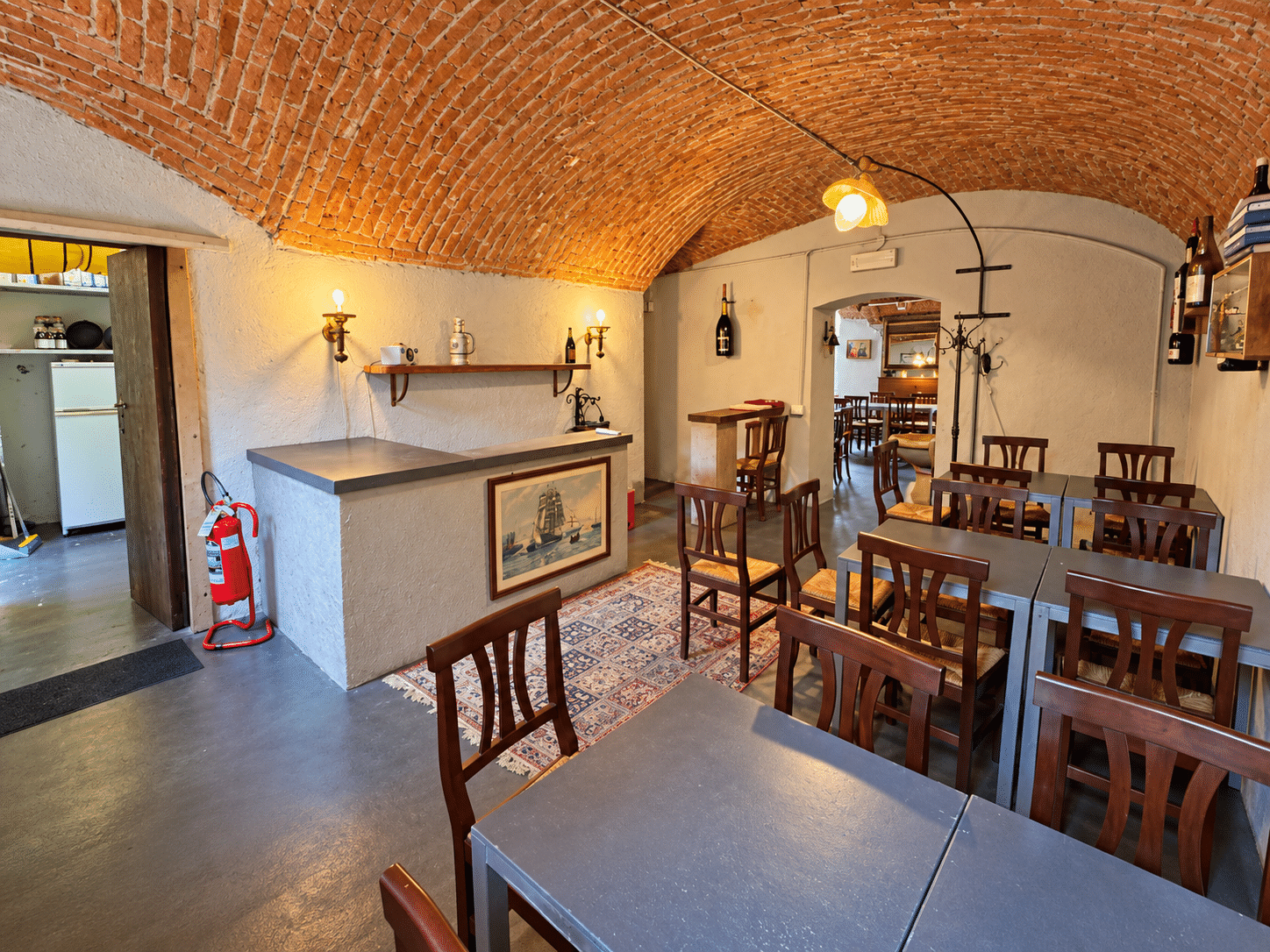 Caffè rustico nella cantina vinicola